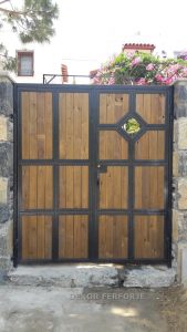 ahşap ferforje kapı